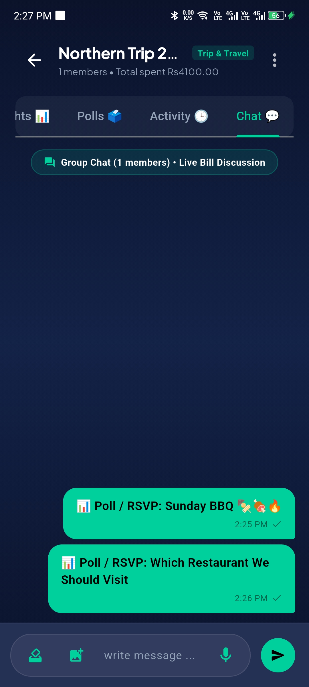 In-App Bill Chat & Live Polls